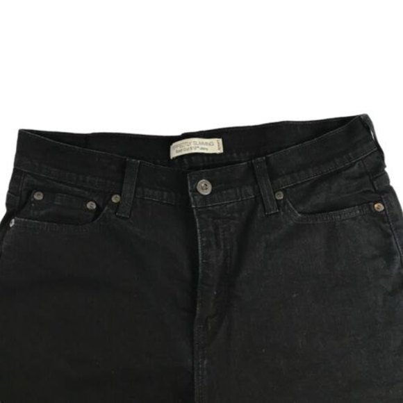 Levi's 512 Slimming Boot Cut Women Size 14 Black Denim Mid Rise Jeans Y2K Style - Picture 6 of 9